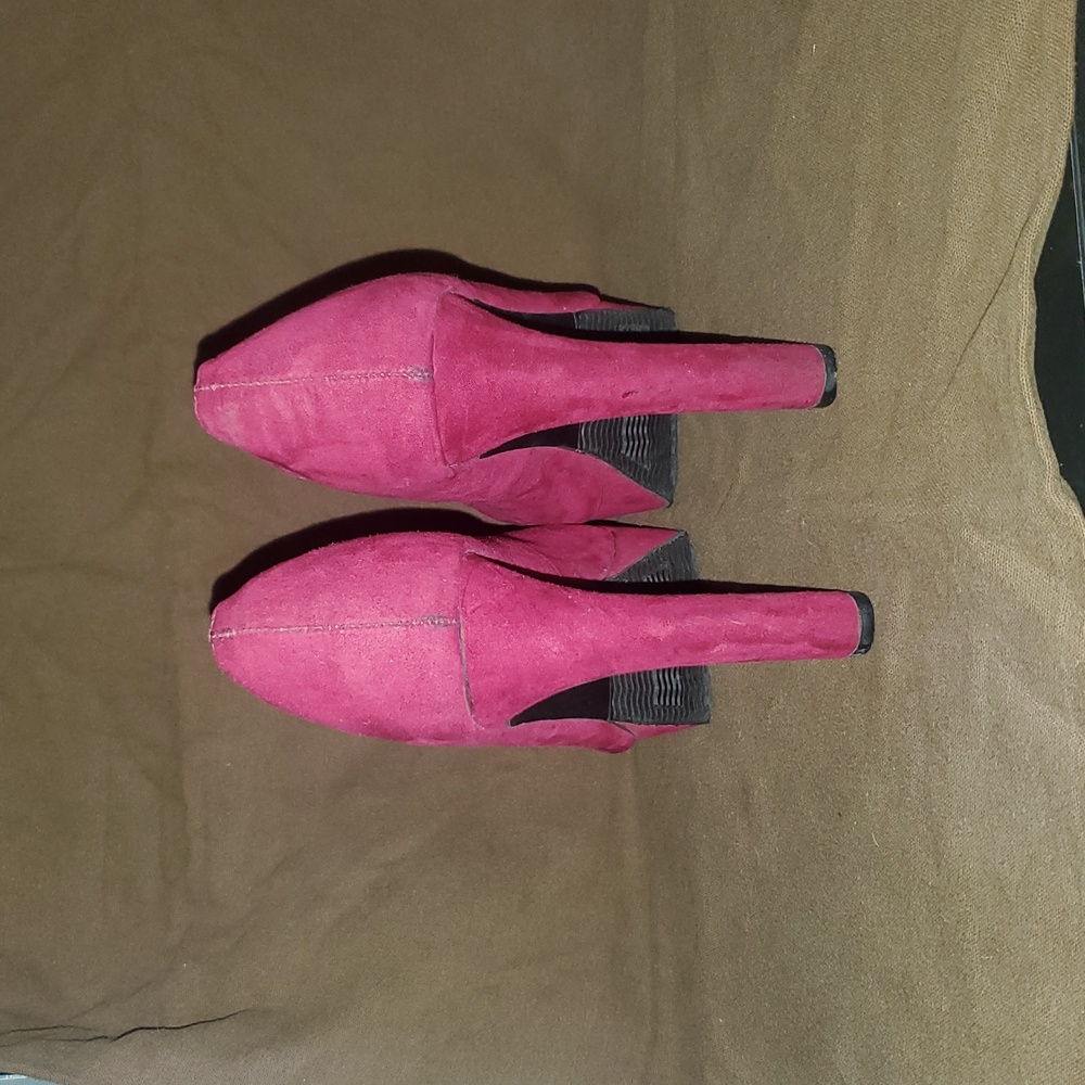 Pink Suede Stiletto Heels - Picture 3 of 3